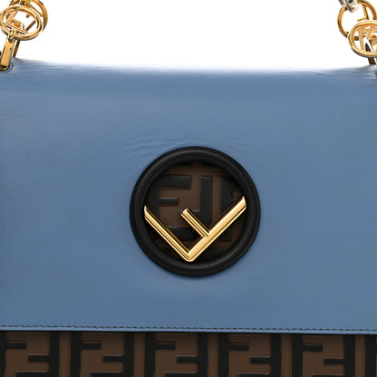 Fendi Vitello Century F is Fendi Bi-Color FF 1974 Embossed Kan I Shoulder Bag Blue 8 of 10