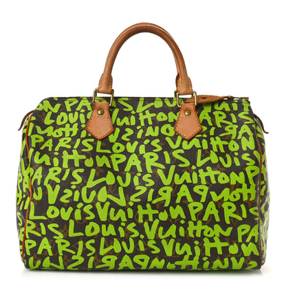 Louis Vuitton Monogram Graffiti Speedy 30 Green 1 of 13