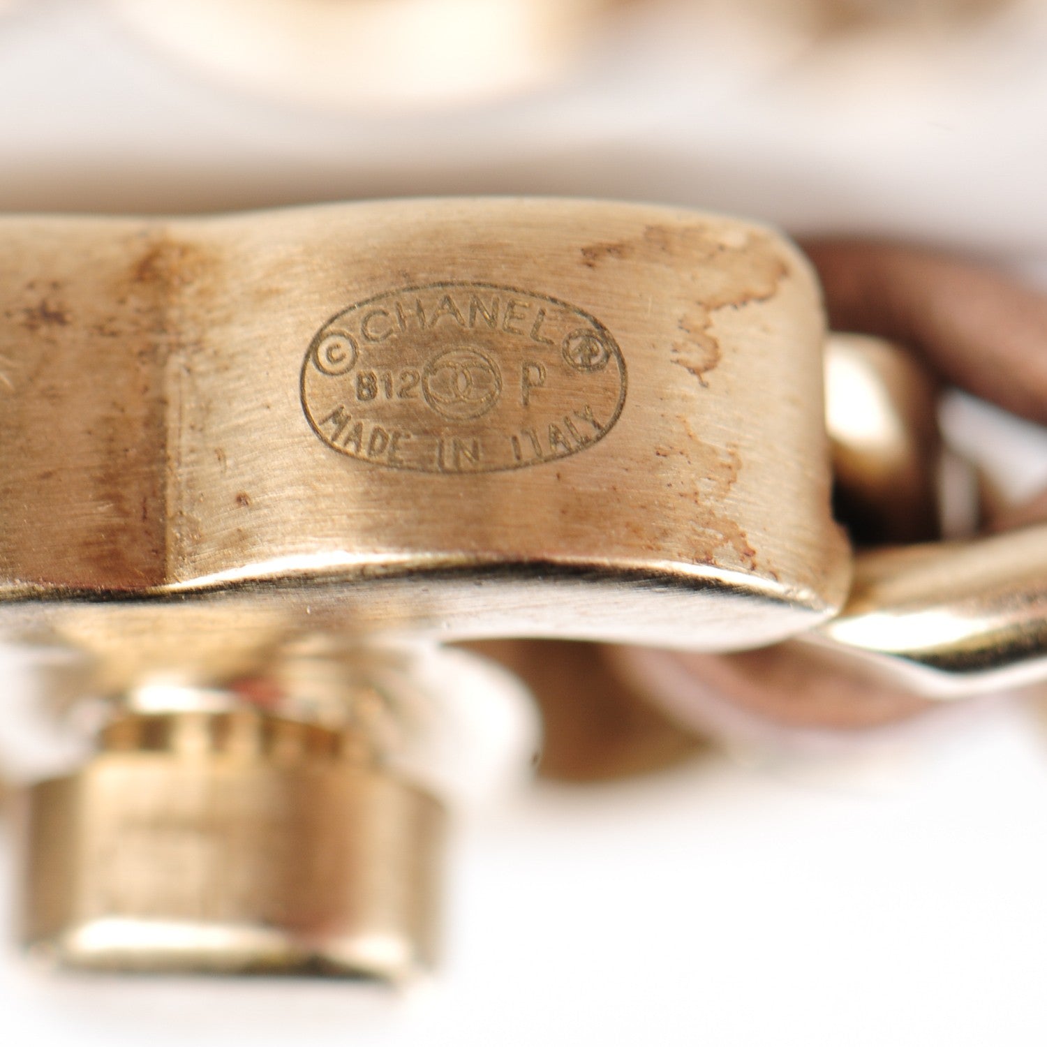Chanel Lambskin CC Turnlock Chain Bracelet Gold Taupe 4 of 5