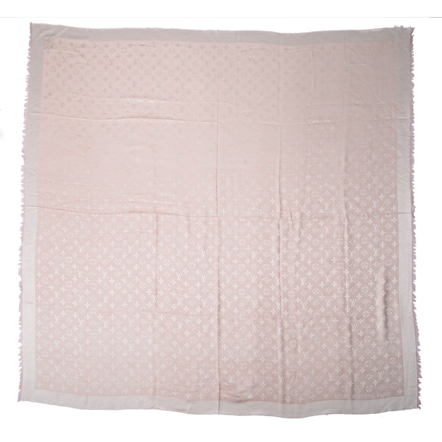 Louis Vuitton Silk Wool Monogram Denim Shawl Rose 3 of 5