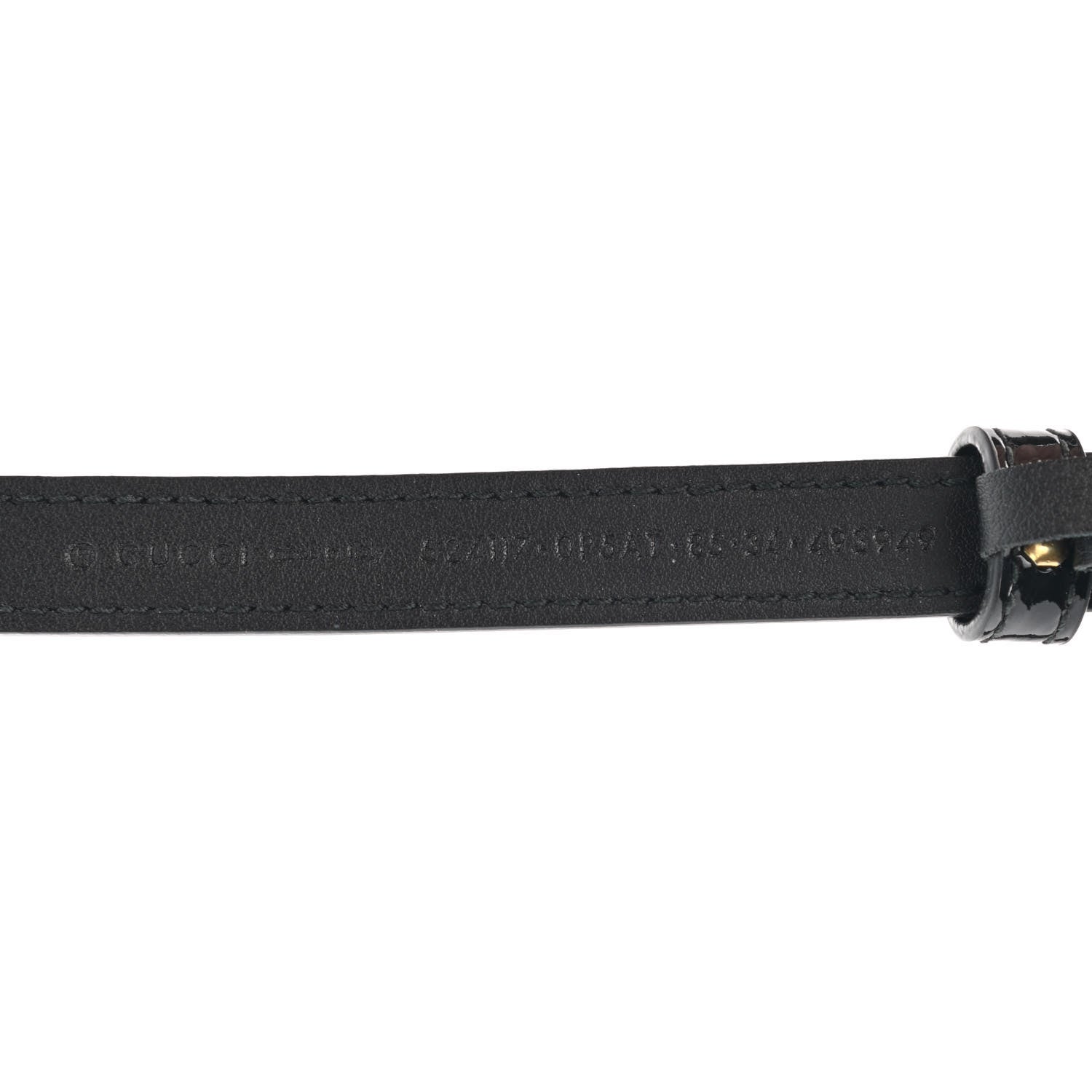 Gucci Skipper Calfskin Enamel GG 15mm Belt 85 34 Black 3 of 5