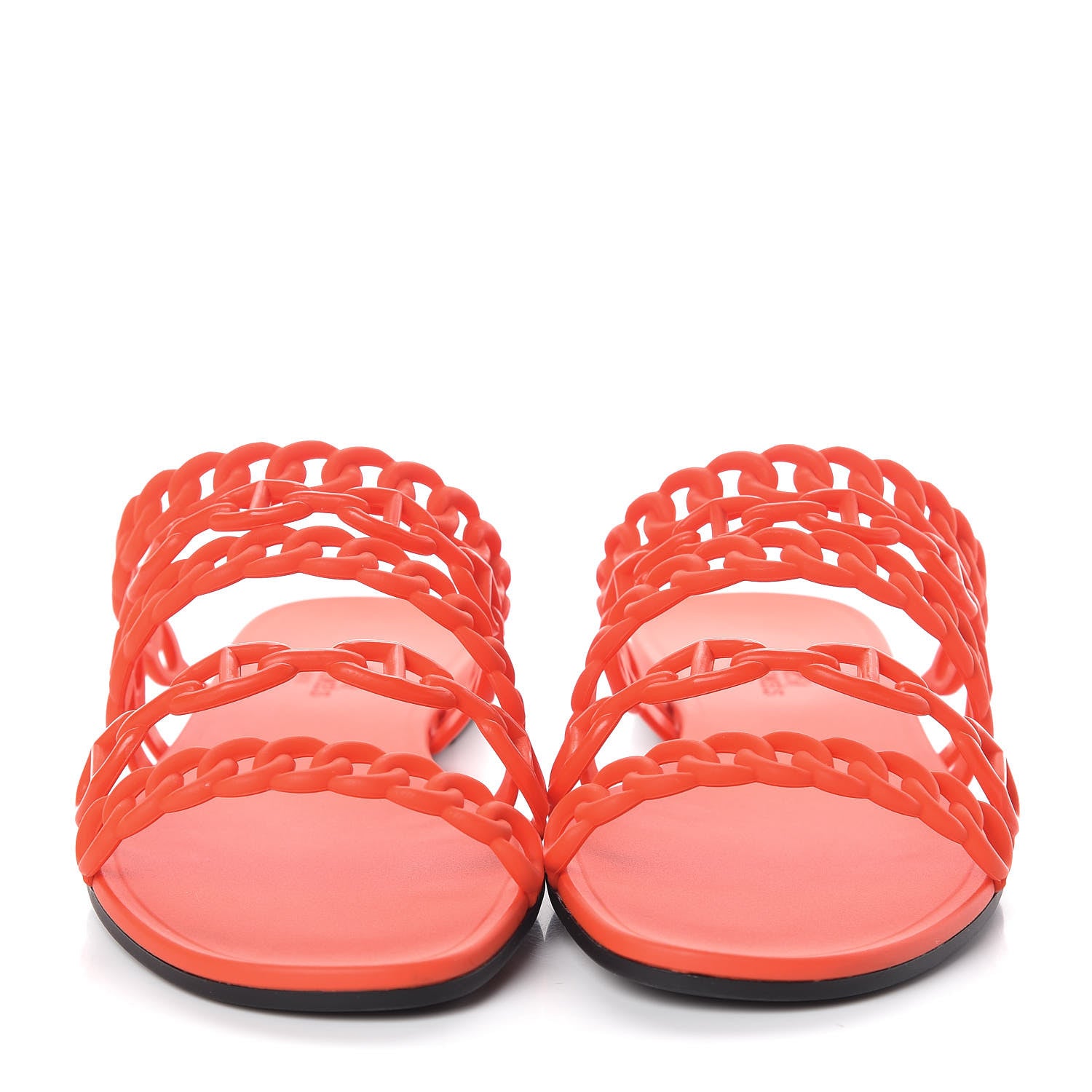 Hermes Rubber Chaine d'Ancre Nude Sandals 39 Pavot 2 of 8