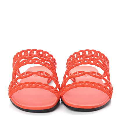Hermes Rubber Chaine d'Ancre Nude Sandals 39 Pavot 2 of 8