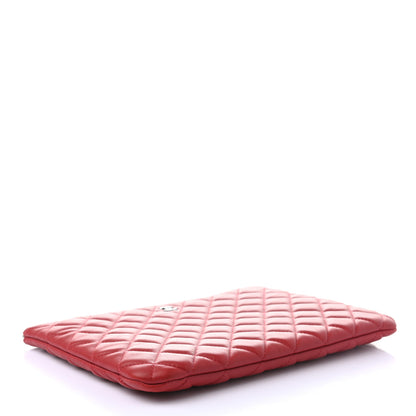 Chanel Lambskin Quilted Medium Cosmetic Case Red 4 of 8
