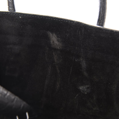 Celine Crocodile Embossed Calfskin Medium Phantom Luggage Black 9 of 12