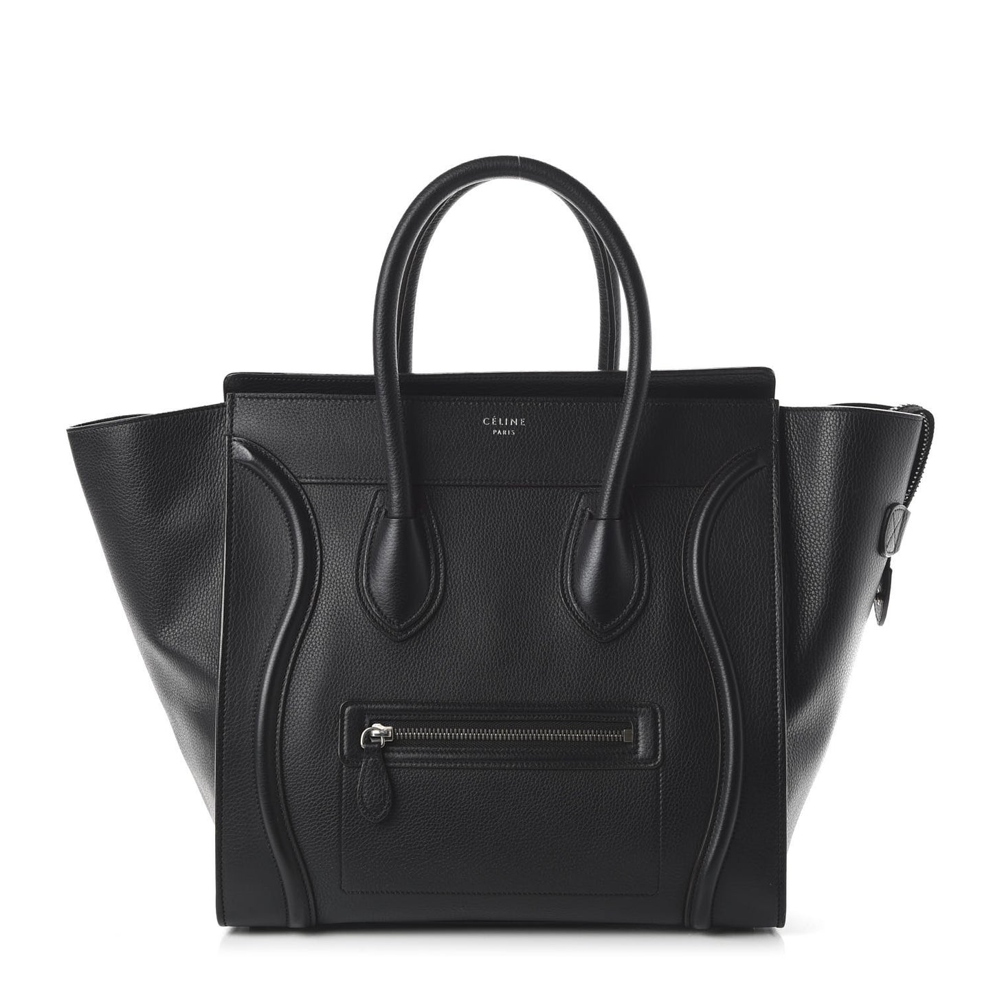 Drummed Calfskin Mini Luggage Black