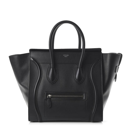 Celine Drummed Calfskin Mini Luggage Black 1 of 8