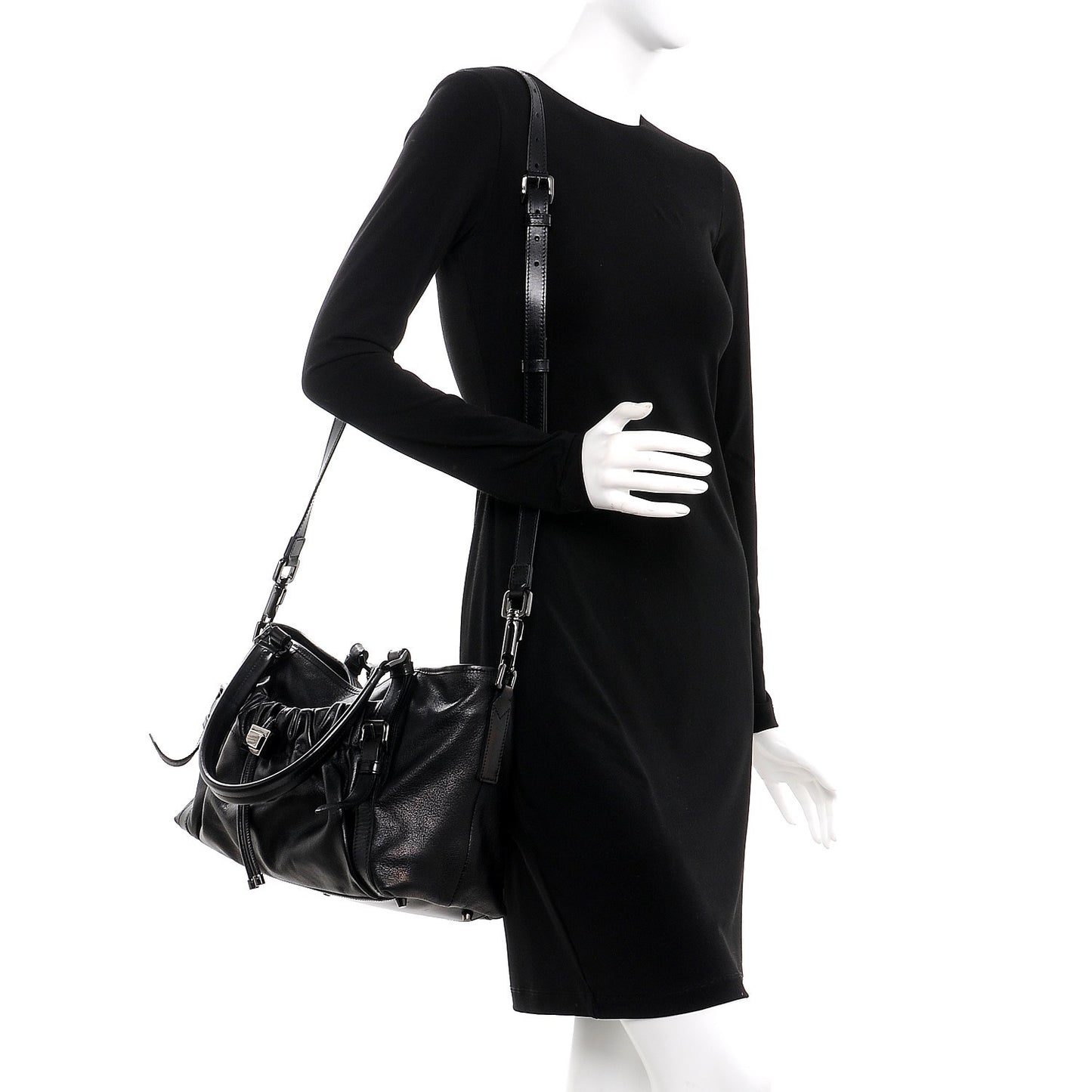 Calfskin Dallinger Satchel Black