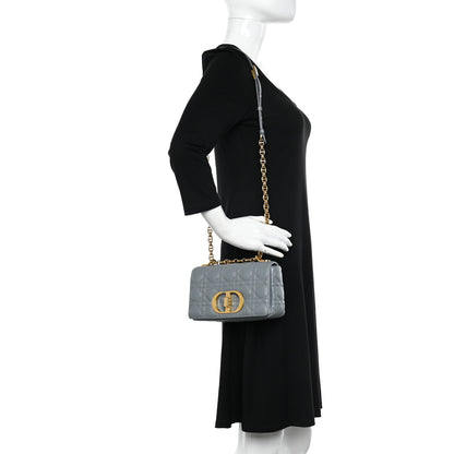 Christian Dior Calfskin Cannage Small Caro Bag Grey 2 of 16