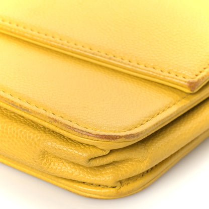 Chanel Caviar Sevruga Wallet on Chain WOC Yellow 8 of 10