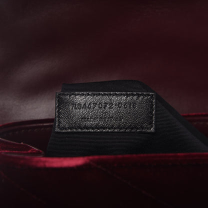 Saint Laurent Velvet Y Quilted Monogram Toy Loulou Crossbody Bag French Burgundy 9 of 10