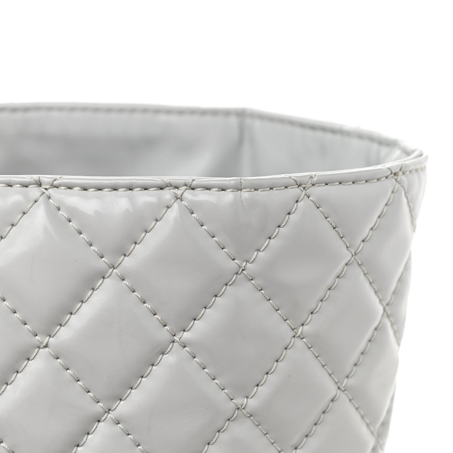 Vinyl Quilted Large In The Business Tote Light Grey