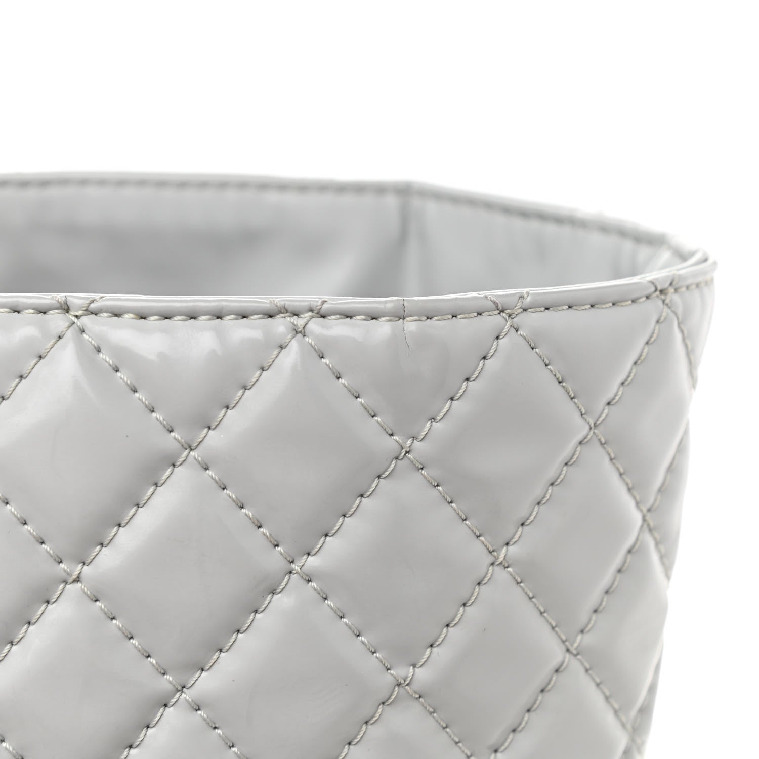 Chanel Vinyl Quilted Large In The Business Tote Light Grey 10 of 14