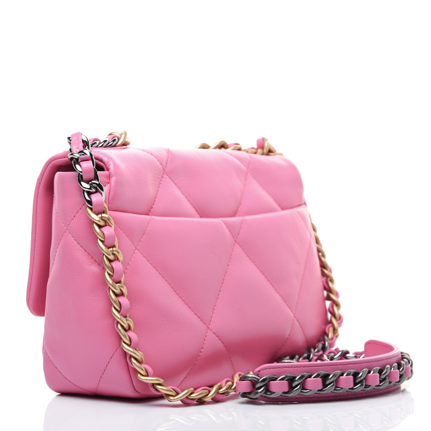 Chanel Lambskin Quilted Medium 19 Flap Pink 3 of 17
