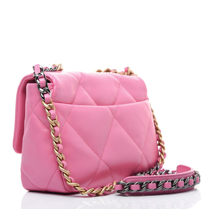 Chanel Lambskin Quilted Medium 19 Flap Pink 3 of 17