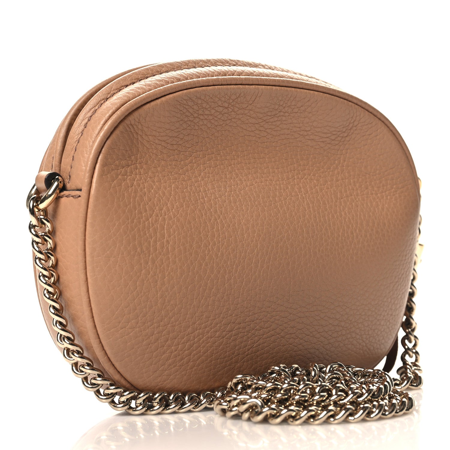 Gucci Pebbled Calfskin Mini Soho Chain Bag Camelia 3 of 10