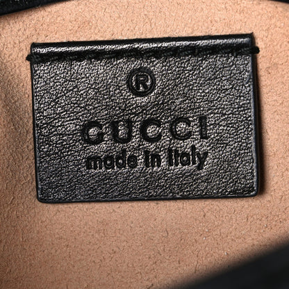 Gucci Calfskin Matelasse Super Mini GG Marmont Shoulder Bag Black 6 of 11