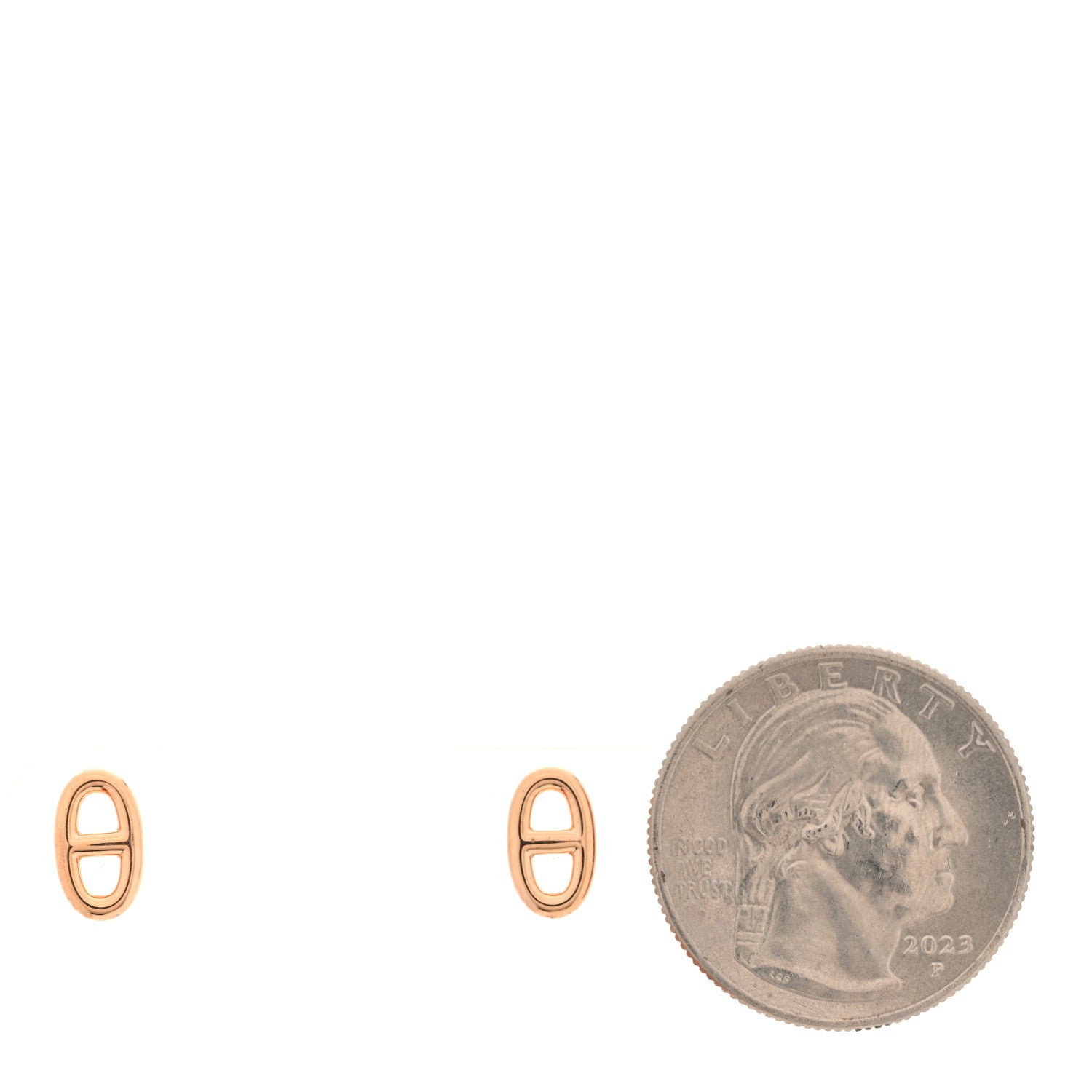 Hermes 18K Rose Gold TPM Farandole Stud Earrings 2 of 4