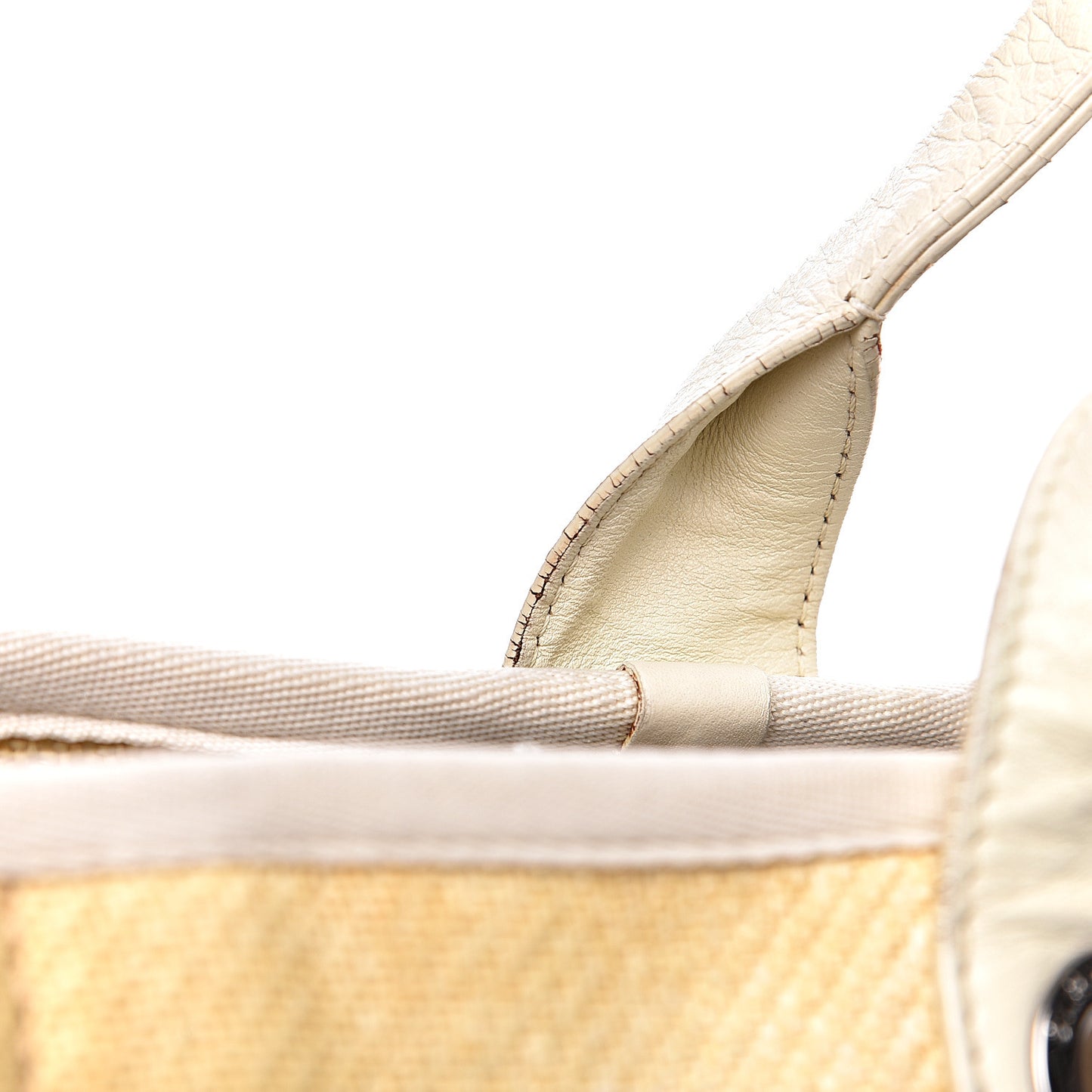 Woven Straw Raffia Medium Deauville Tote Beige