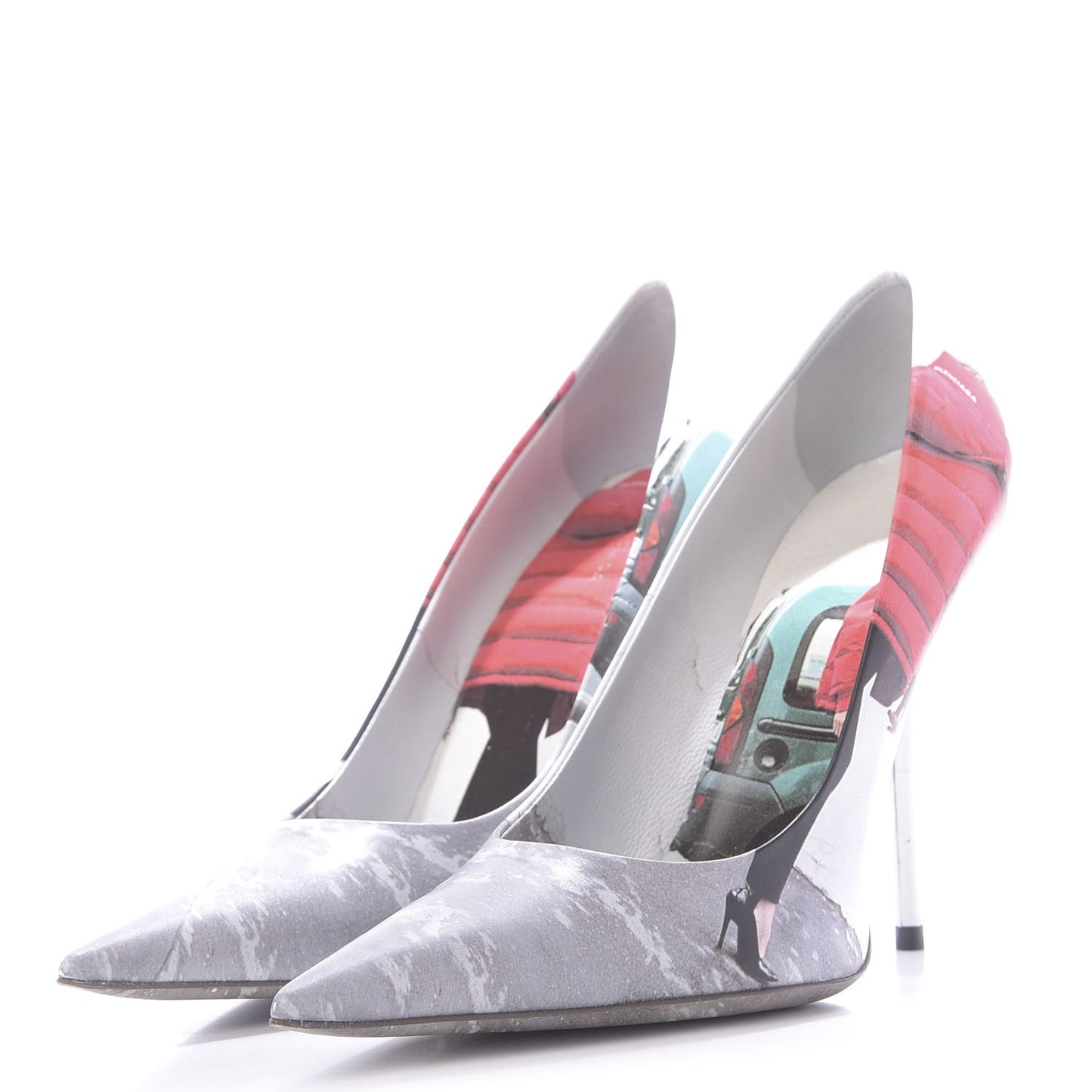 Calfskin Campaign Pump 38 Gris Rouge