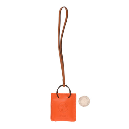 Hermes Milo Lambskin Swift Shopping Bag Charm Feu Gold 2 of 4