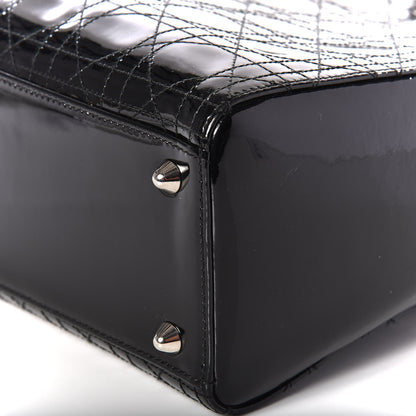 Christian Dior Patent Cannage Stitched Large Lady Dior Black 5 of 9