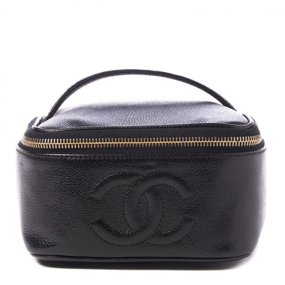 Chanel Caviar CC Vanity Cosmetic Case Black 1 of 9