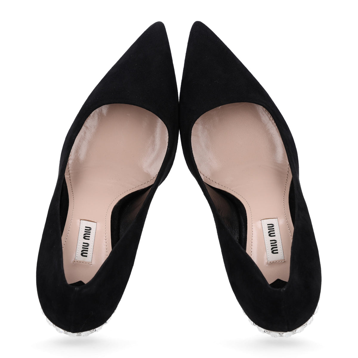 Suede Crystal Pumps 37 Black