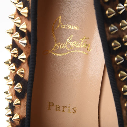 Christian Louboutin Leopard Print Pony Hair Rolling Spikes Luxor Loafers Flats 40 9 of 12