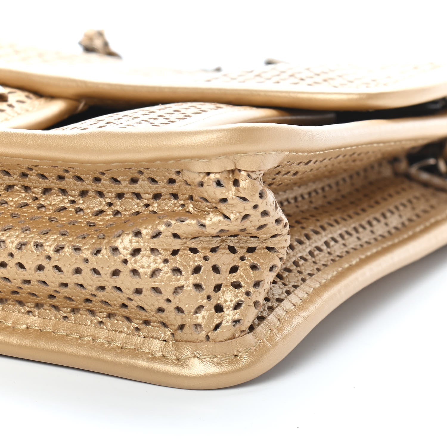 Chanel Metallic Perforated Calfskin Small Up In The Air Flap Gold 9 of 9