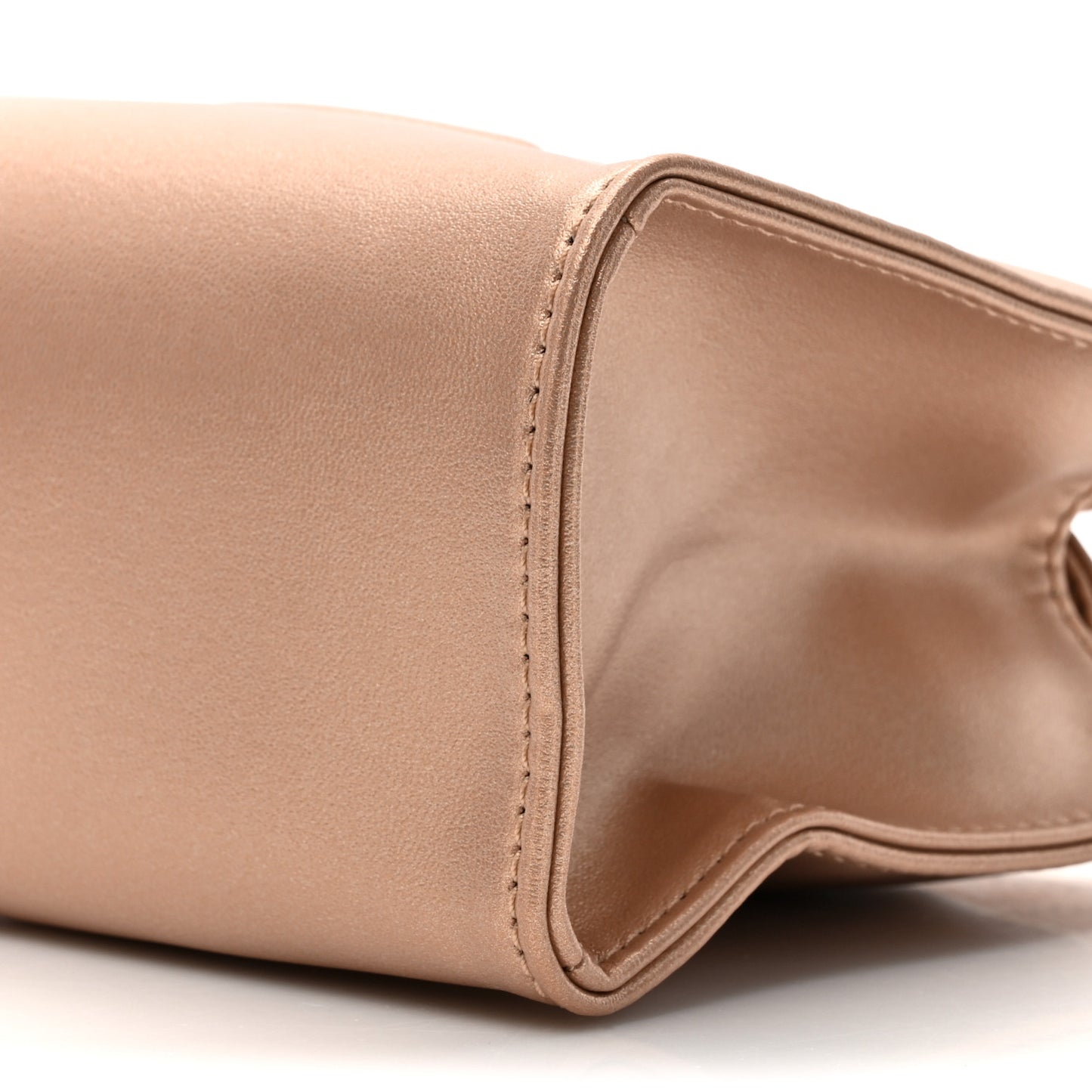 Metallic Vegan Leather Small Shopping Bag Copper