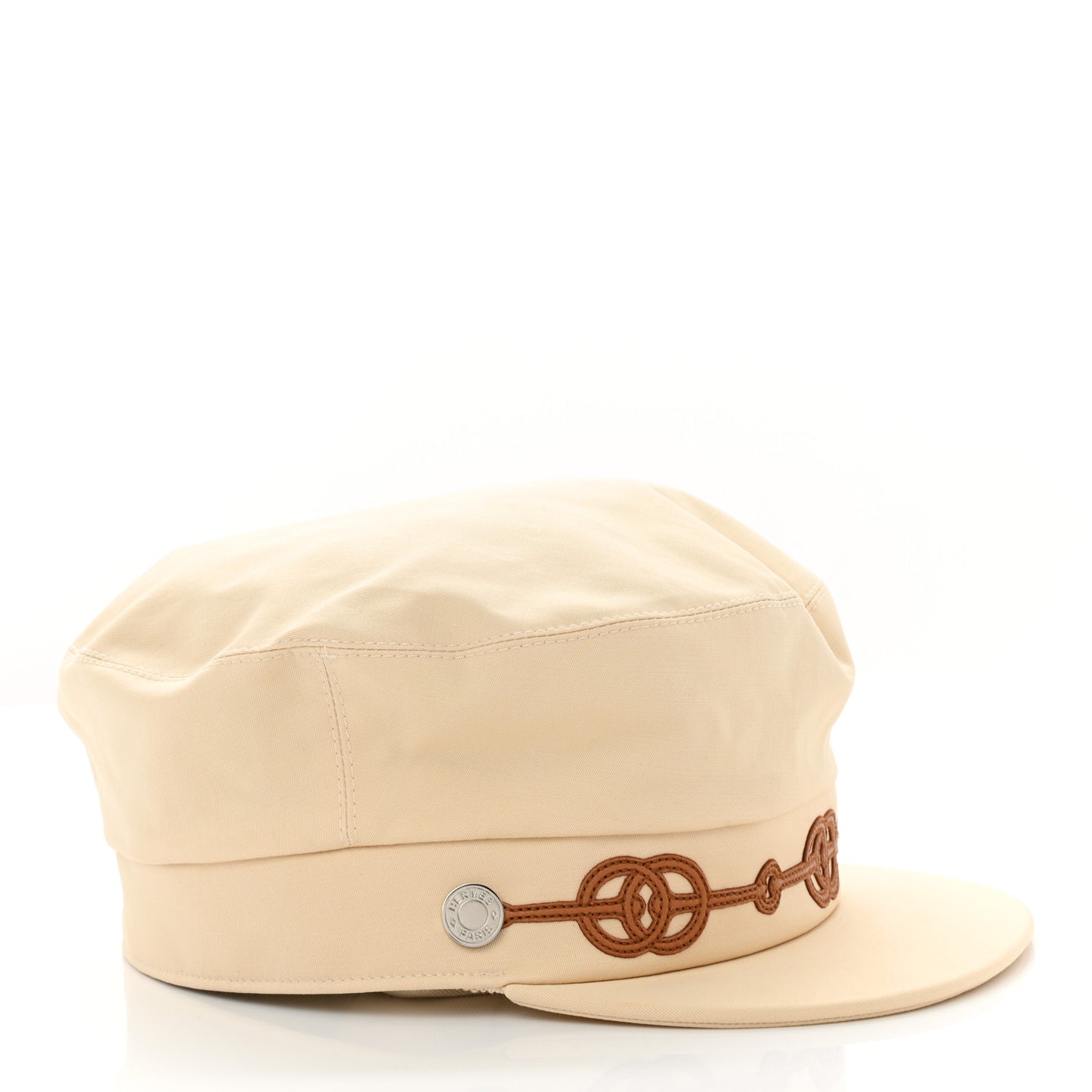 Double Linen Twill Casquette Cabourg Cliquetis Cap 57 White Creme