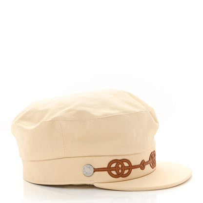 Hermes Double Linen Twill Casquette Cabourg Cliquetis Cap 57 White Creme 5 of 8