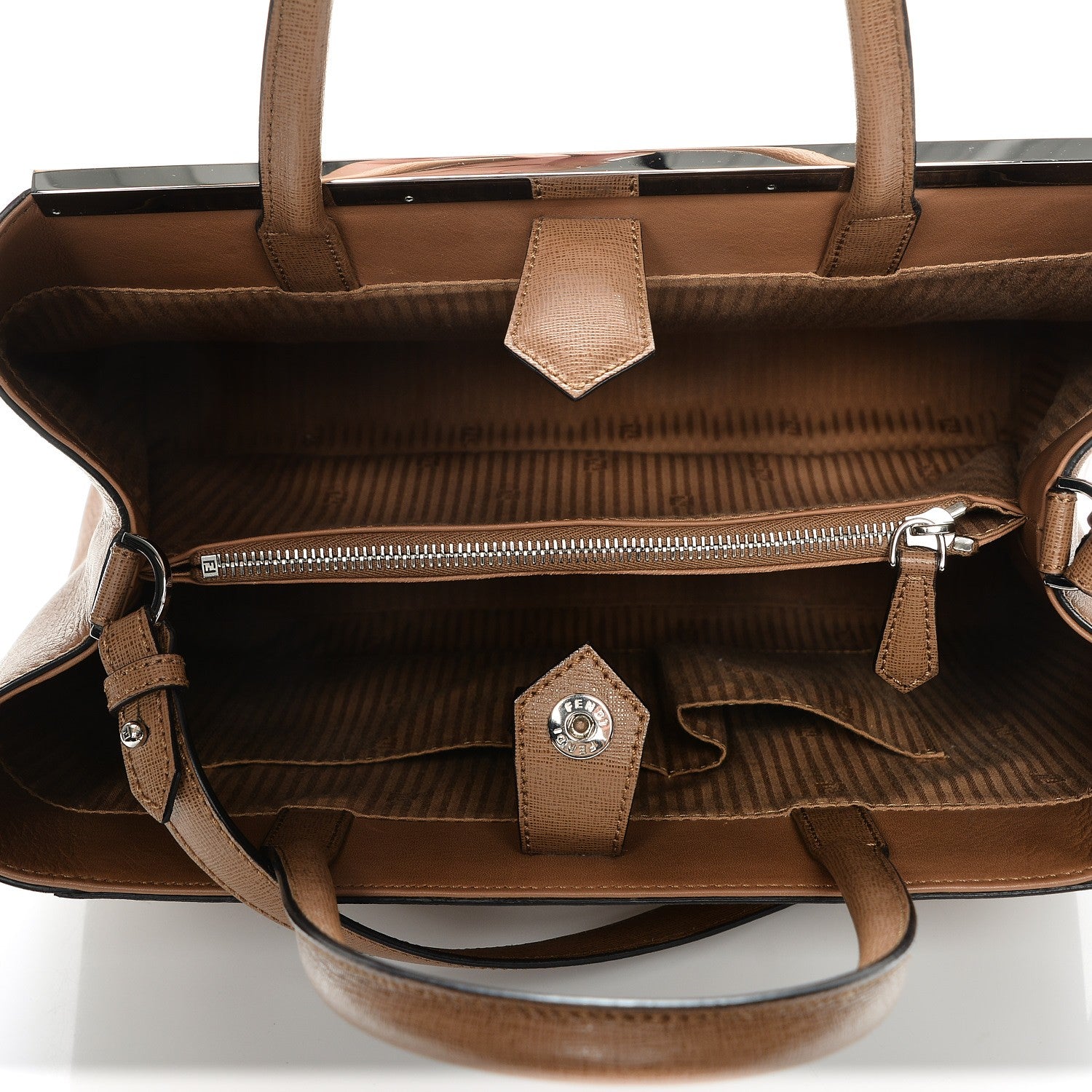 Fendi Vitello Elite Regular 2Jours Tote Orzo 6 of 8