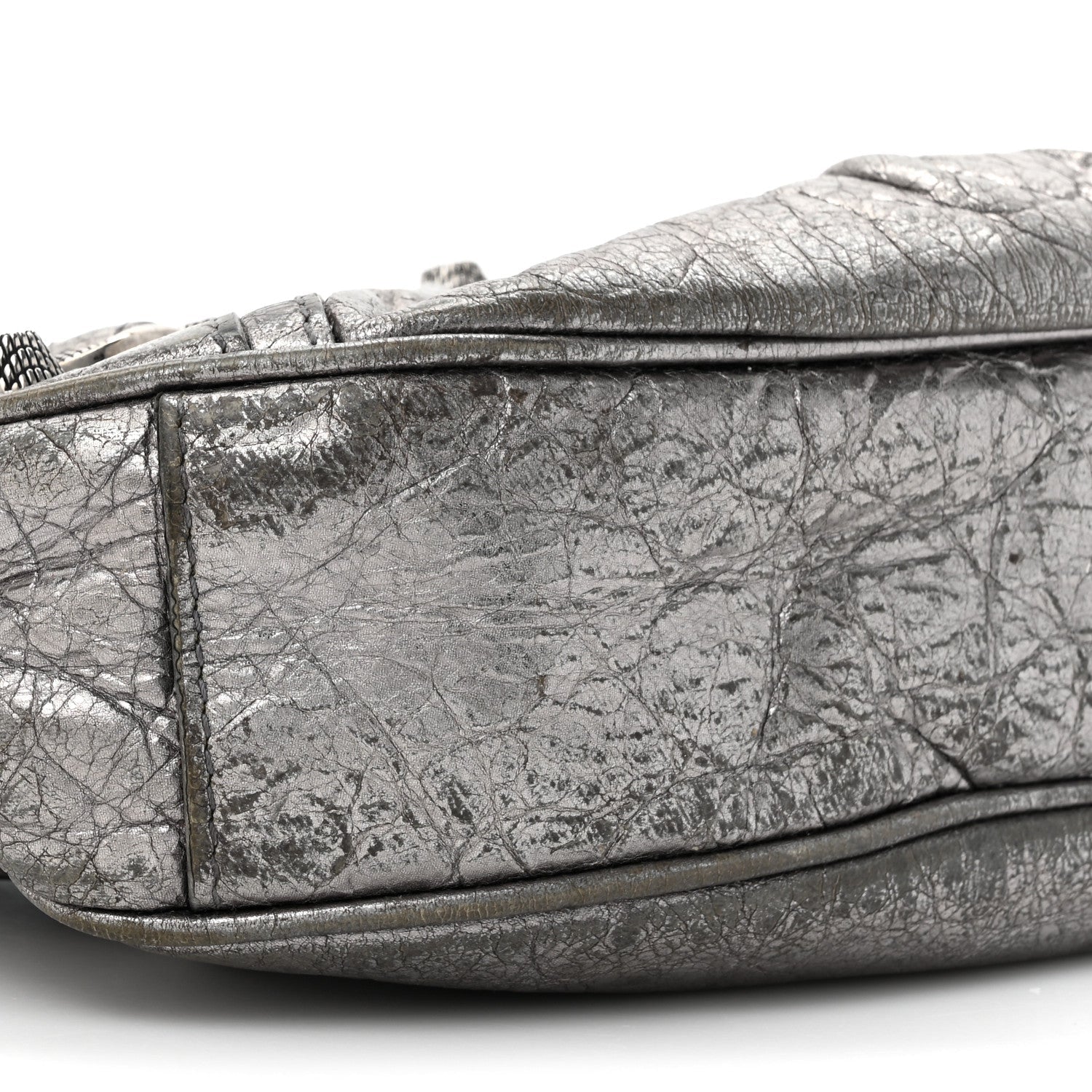 Balenciaga Metallic Agneau Arena Le Cagole Shoulder Bag XS Silver 10 of 17