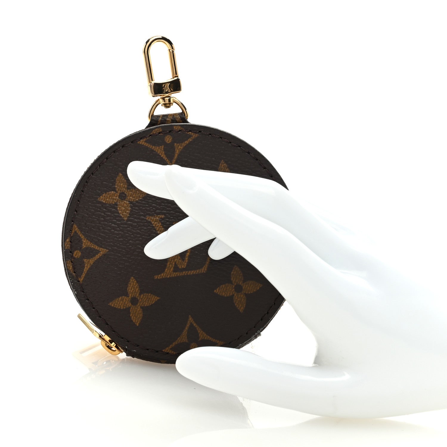 Louis Vuitton Monogram OnTheGo East West Round Coin Purse Red 2 of 6