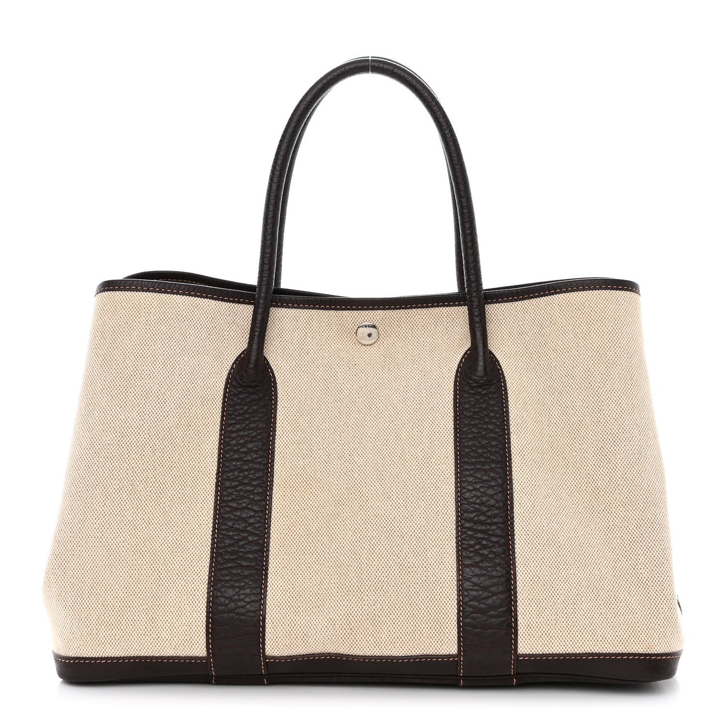Buffle Skipper Toile Garden Party 36 MM Tote Marron Fonce