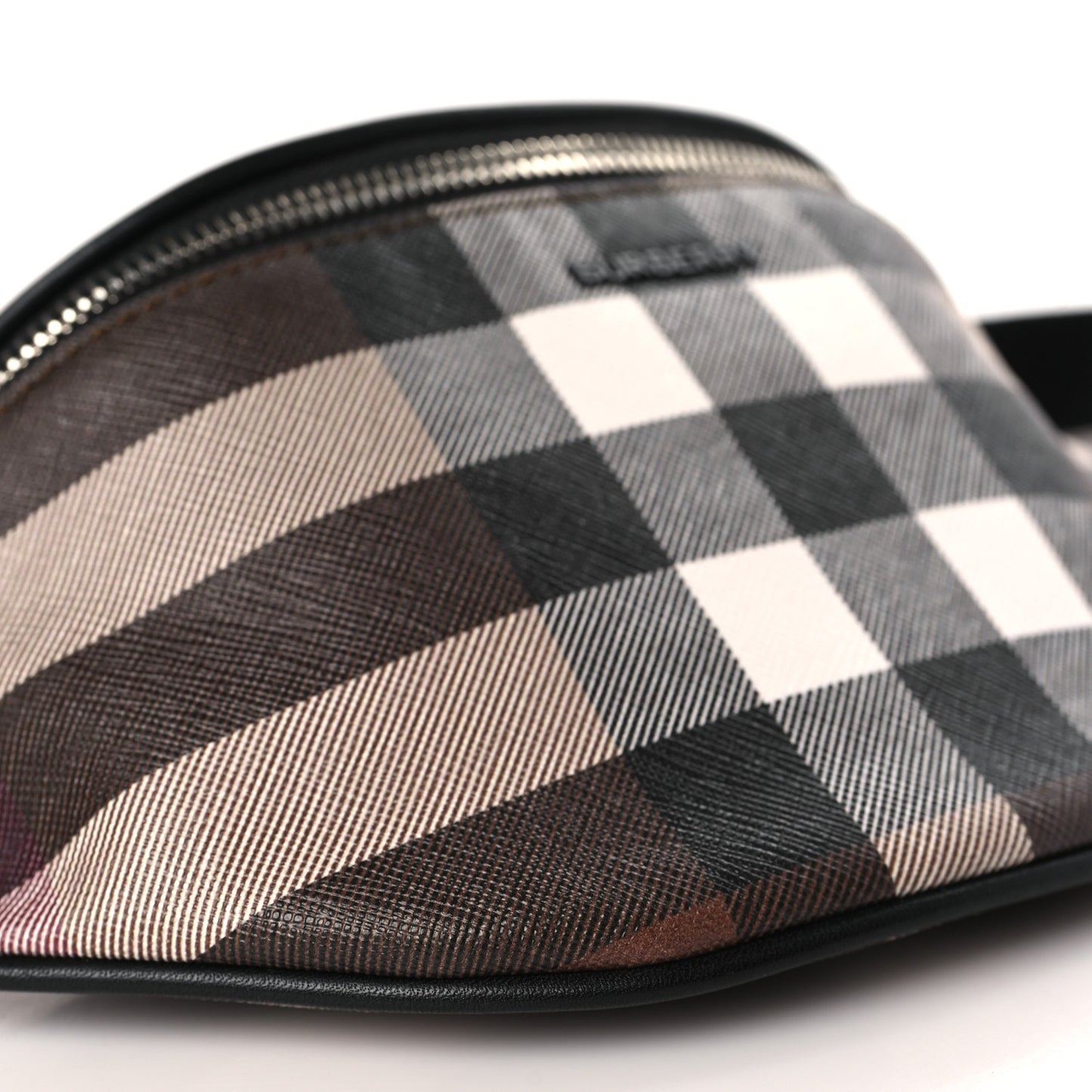 E-canvas Check Bum Bag Dark Birch Brown