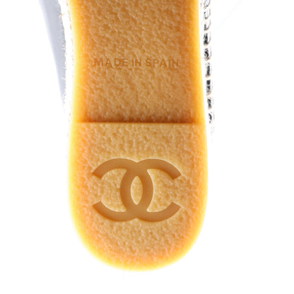 Chanel Lambskin Espadrille Mary Jane Wedges 37 Black 9 of 10