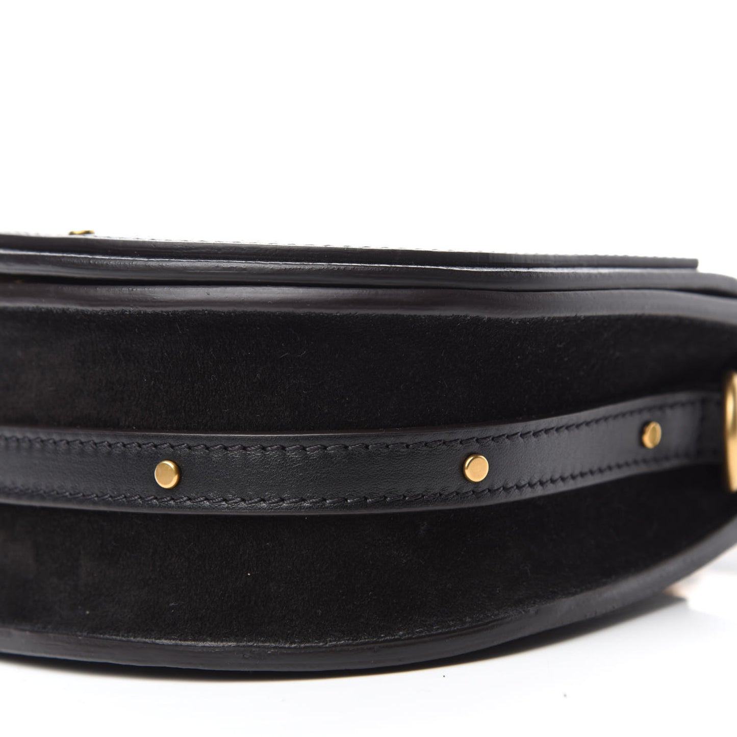 Calfskin Suede Small Nile Bracelet Bag Black