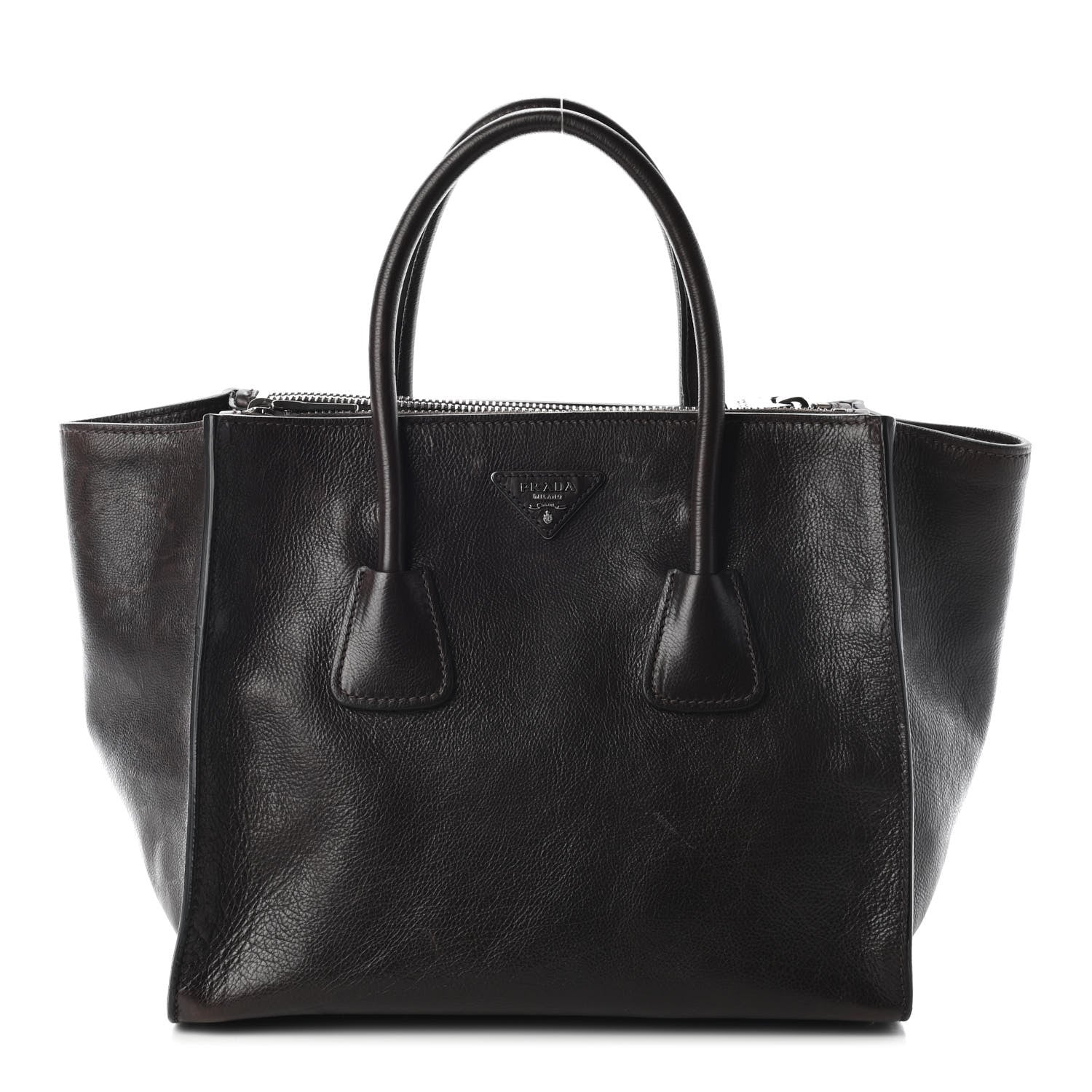 Prada Glace Calf Twin Pocket Tote Moro 1 of 11