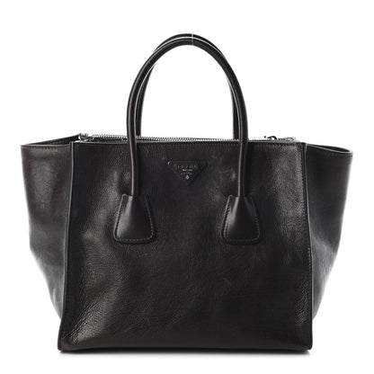 Prada Glace Calf Twin Pocket Tote Moro 1 of 11