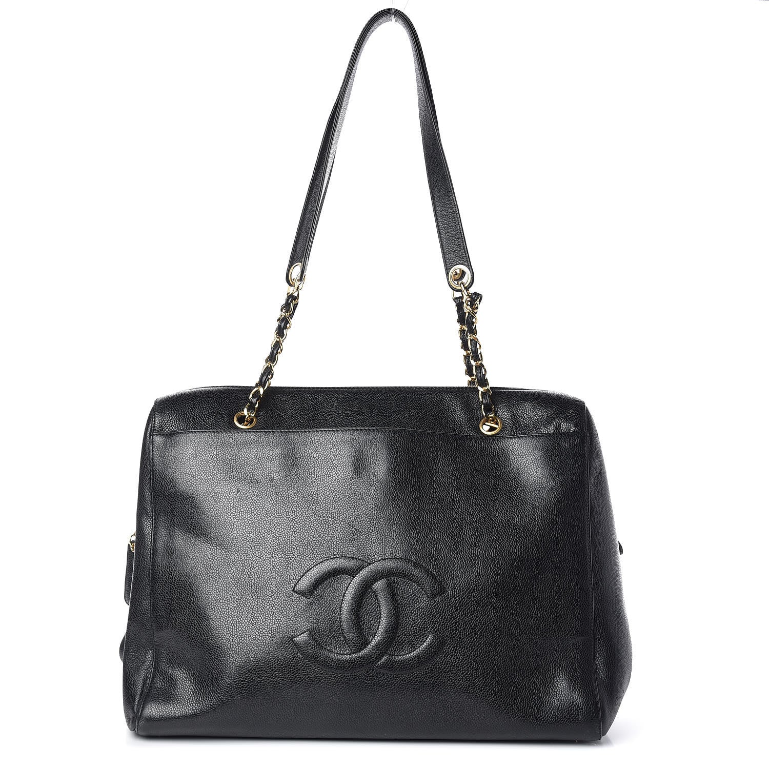 Chanel Caviar Large CC Shoulder Bag Black 1 of 12