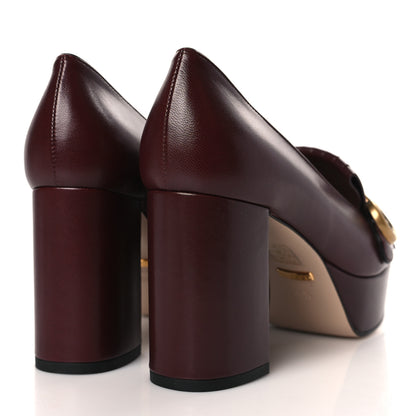 Gucci Malaga Kid GG Marmont Fringe Platform Loafer Pumps 36.5 Vintage Bordeaux 4 of 9