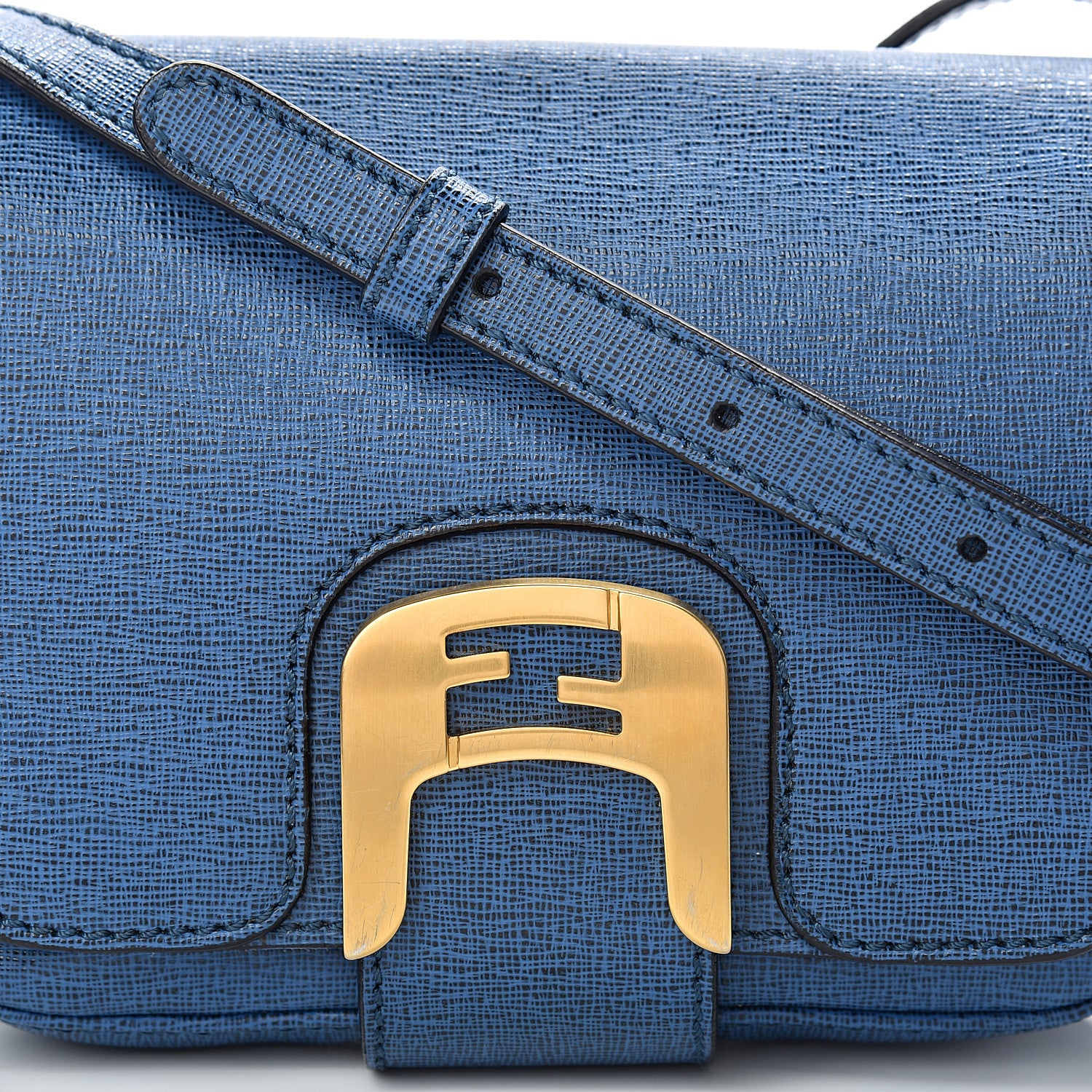 Fendi Vitello Elite Small Chameleon Messenger Carta Zucchero 7 of 13