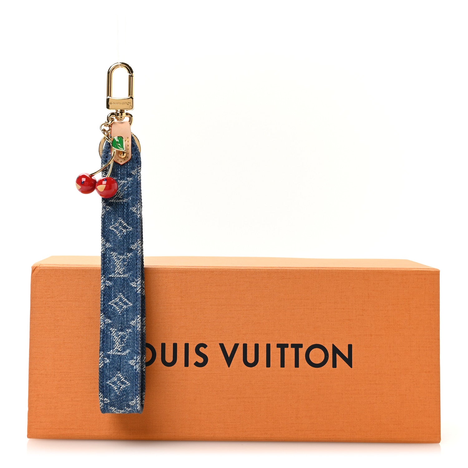 Louis Vuitton LV X TM Monogram Denim Cerise Dragonne Bag Charm Denim Blue 4 of 4