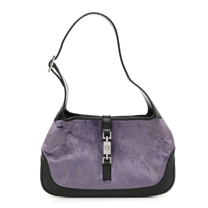 Gucci Velvet Calfskin Jackie O Hobo Purple Black 1 of 17