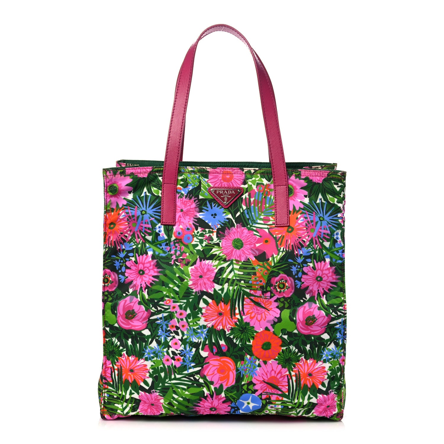 Prada Tessuto Nylon Floral Print Tote Pink 1 of 10