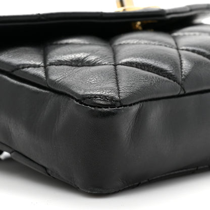 Chanel Lambskin Quilted Flap Waist Belt Bag 75 30 Black 10 of 19