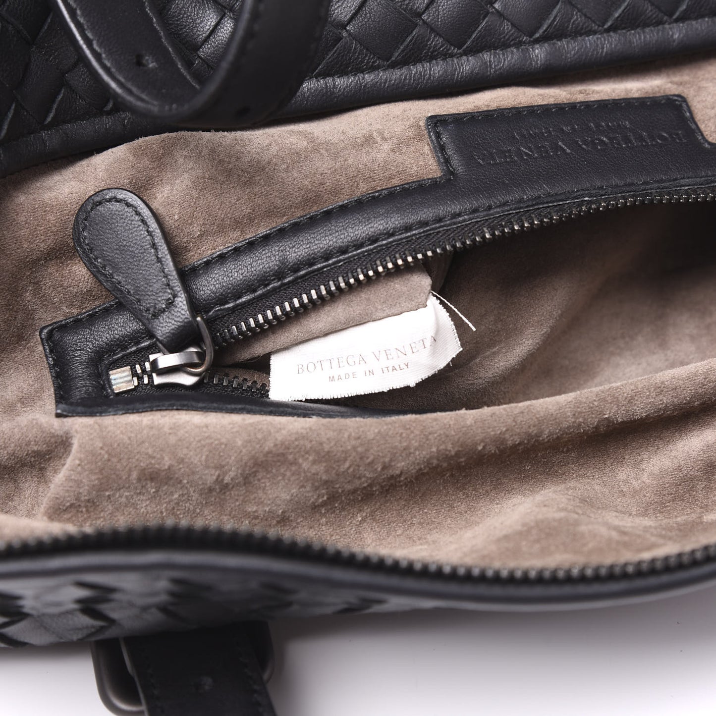 Nappa Intrecciato Montaigne Rings Satchel Black